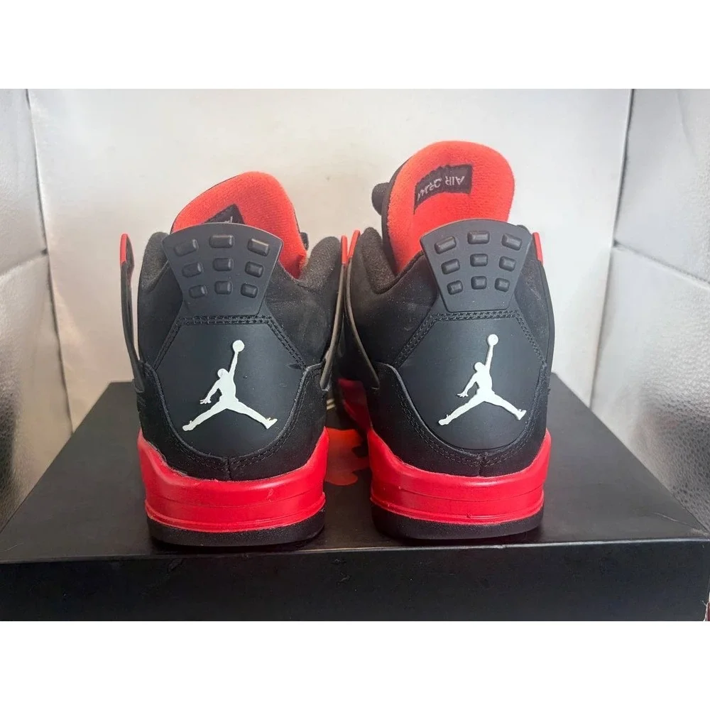 Air Jordan 4 Retro Red Thunder Black Crimson‎ 408452-016 Size 4.5Y Excellent